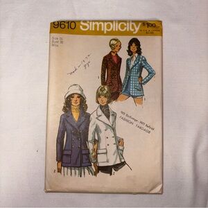 Vintage 1971 Simplicity patterns blazer pattern sizes 16